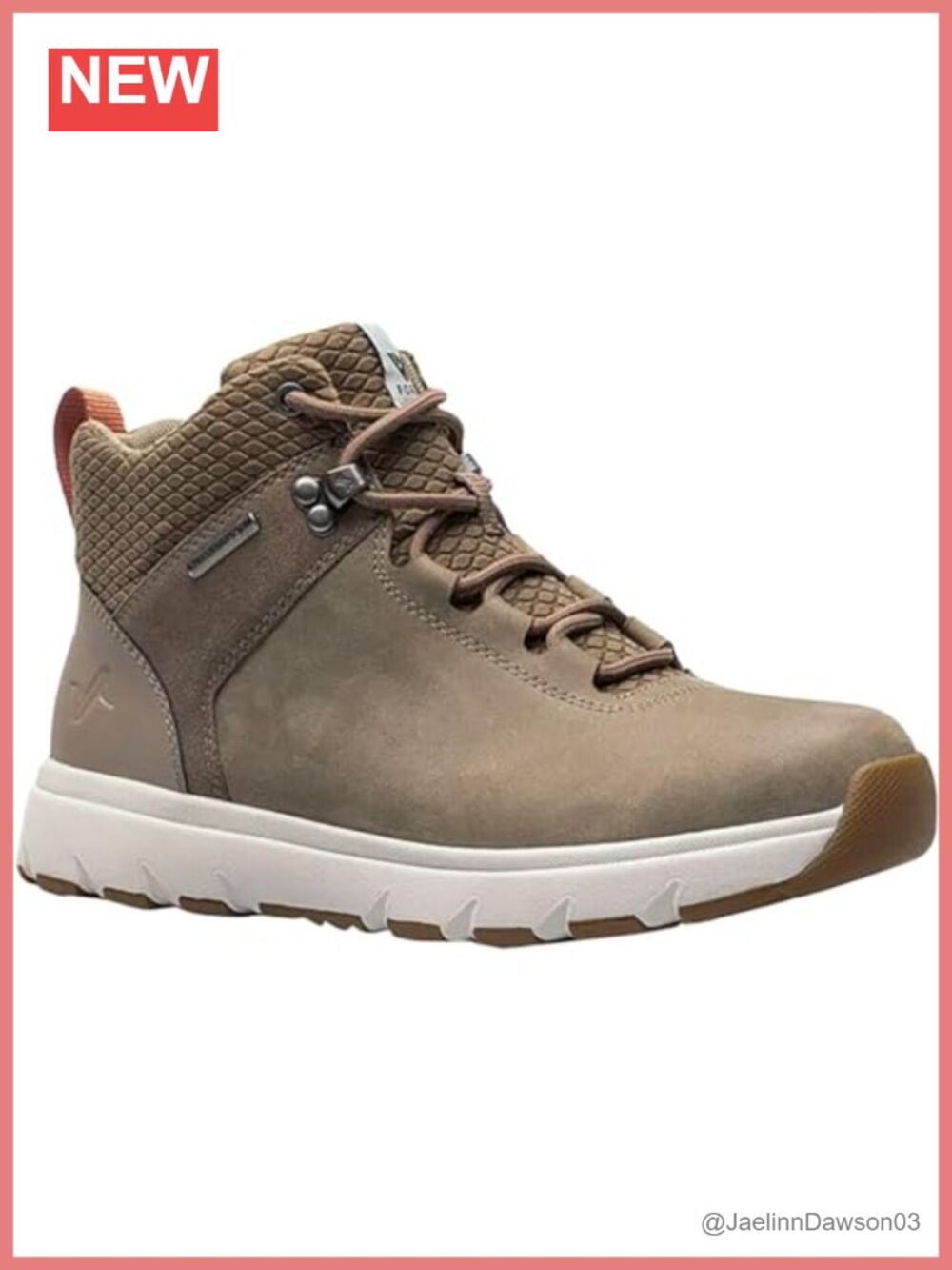 Waterproof Leather Lace-Up Hiking Boots Ankle Mid Cushioned - Picture 3 of 6